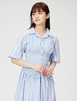 リリーブラウン 先染めストライプボリュームワンピース Amazon.co.jp: [リリーブラウン] 先染めストライプボリューム